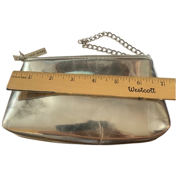 Bobbi Brown Pouch Zip Up Makeup Travel Bag Silver Wristlet - Picture 6 of 13